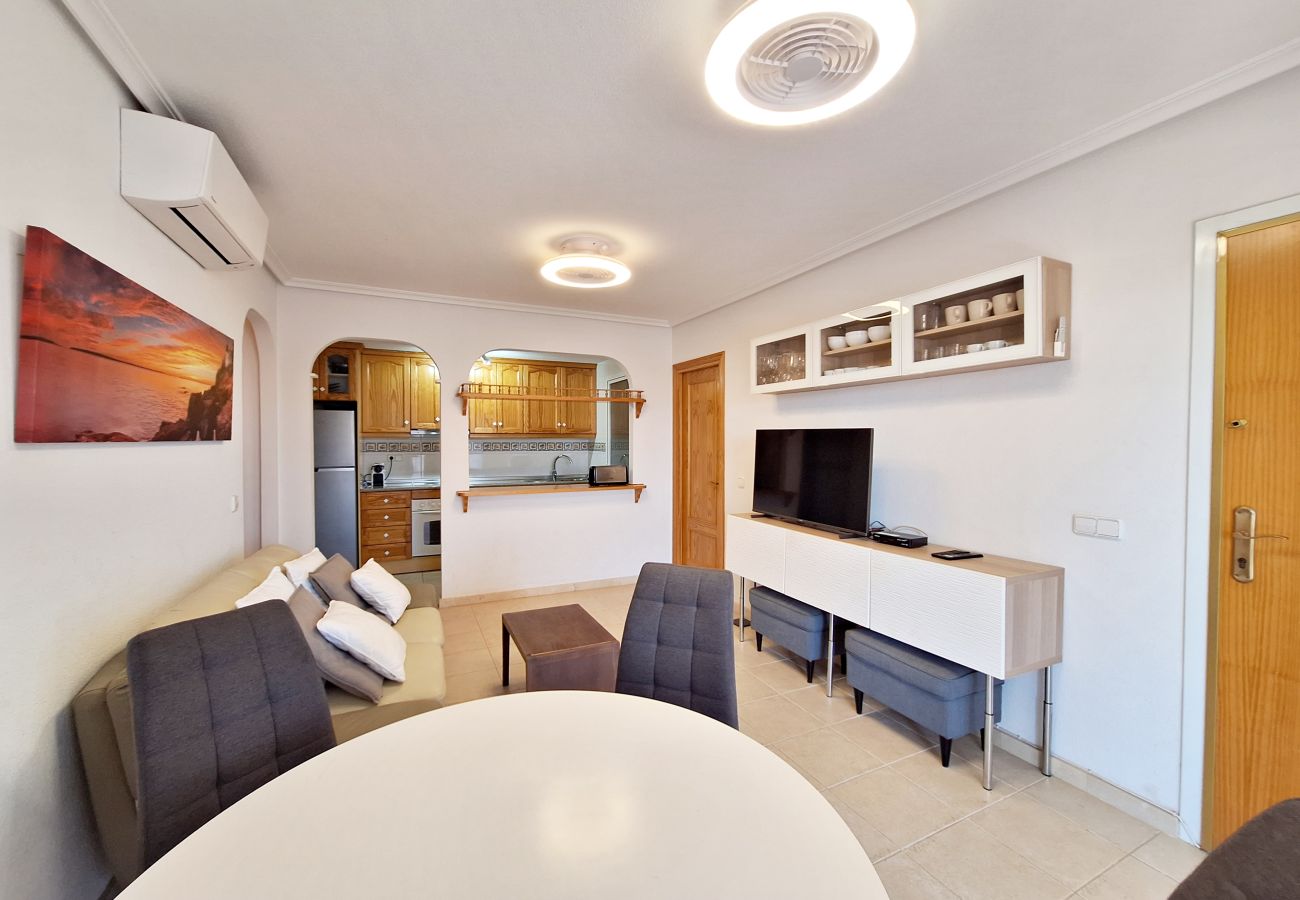 Ferienwohnung in Vera playa - Veramar 4 Penthouse - Am Strand, Meerblick, WiFi & Terrasse 